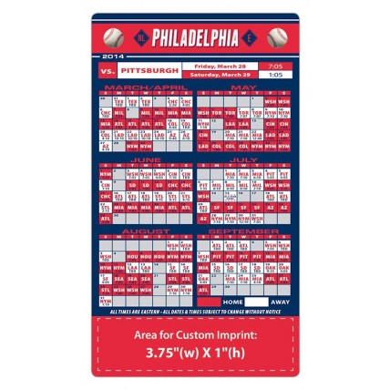 Philadelphia Phillies Baseball Team Schedule Magnets 4" x 7" | Custom ...