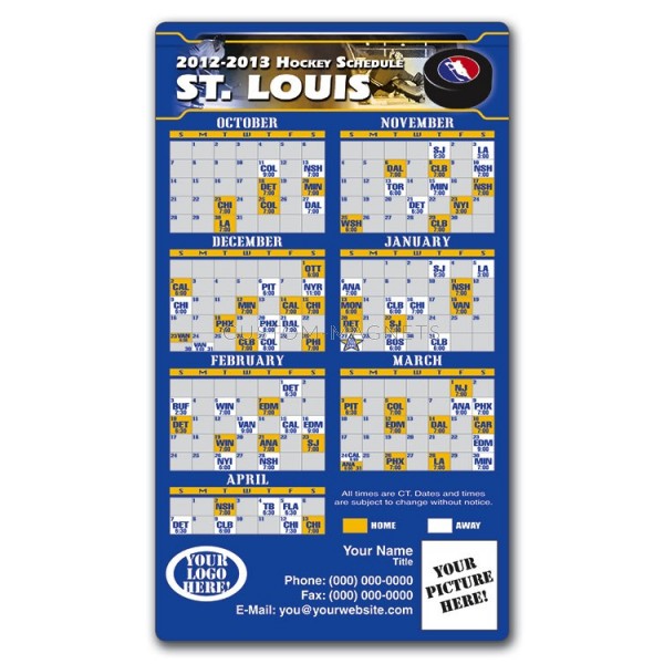 St. Louis Blues Pro Hockey Schedule Magnets 4&quot; x 7&quot; | Custom-Magnets