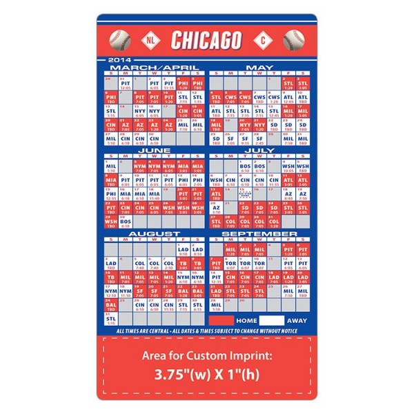 Chicago Cubs Baseball Team Schedule 4 X 7 ubicaciondepersonas