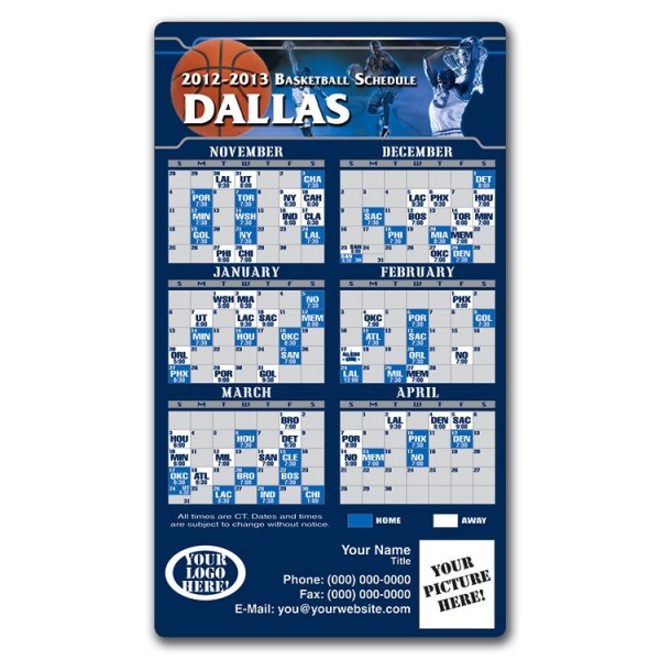 Mavs Schedule 2022 Dallas Mavericks Basketball Team Schedule Magnets 4" X 7" | Custom-Magnets