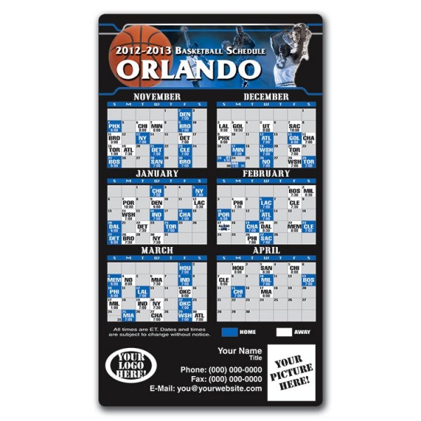 Orlando Magic Basketball Team Schedule Magnets 4" x 7" | Custom-Magnets