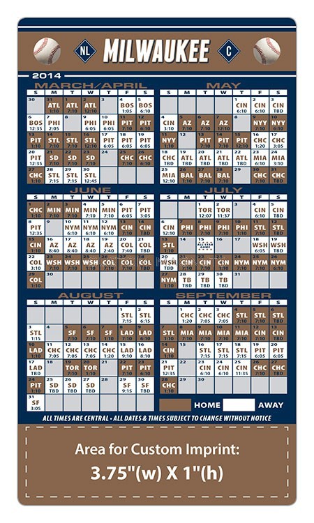Custom Milwaukee Brewers Baseball Team Schedule Magnets 4 ...