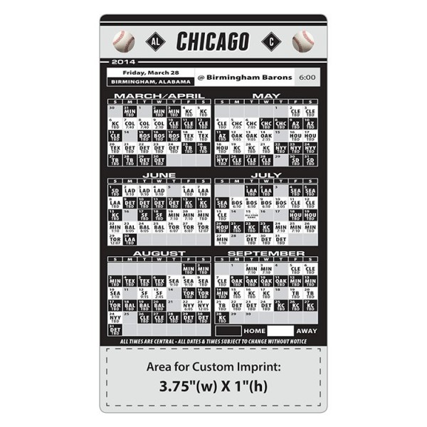 Chicago White Sox Baseball Team Schedule Magnets 4" x 7" | Custom-Magnets