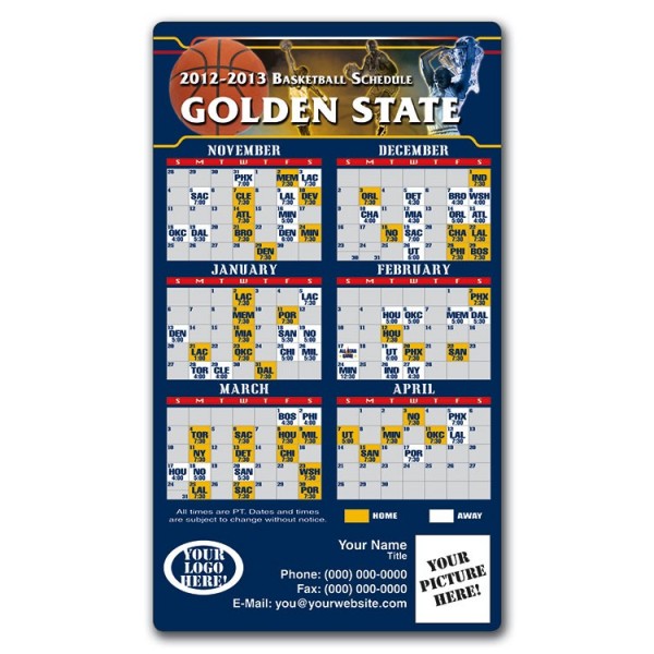 Golden State Warriors Basketball Team Schedule Magnets 4 X 7