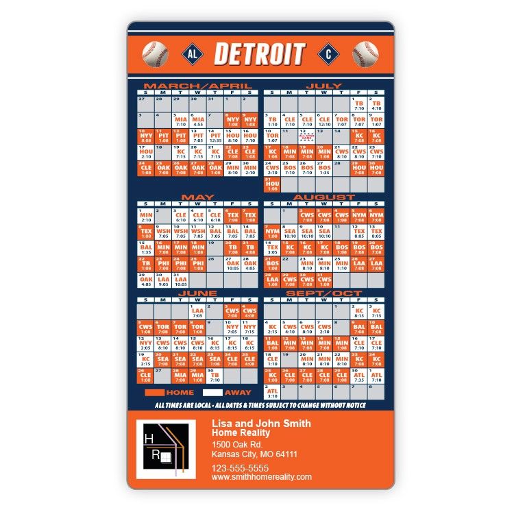 Detroit Tigers Baseball Team Schedule Magnets 4 x 7